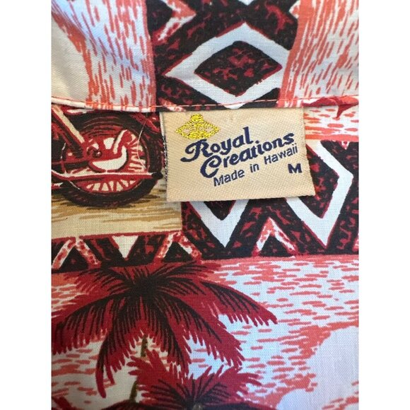 Royal Creations Pink Brown Tropical Hawaiian Shirt Size Medium - Picture 2 of 5